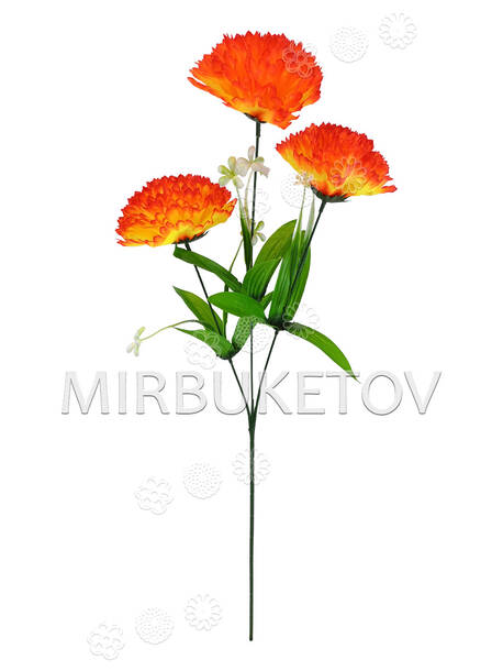 Искусственные цветы Букет Гвоздики, 3 головки, 660 мм