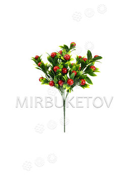 Искусственные цветы Букет Ягоды, 30 плодов, красный, 310 мм