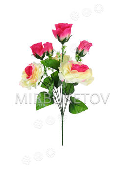 Искусственные цветы Букет Розы, 7 голов, 480 мм