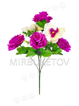 Штучні квіти Букет Троянди, 7 голів, 540 мм