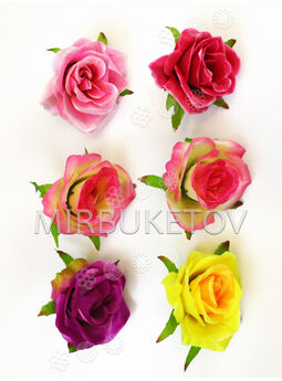 Штучні квіти Троянди з листком, шовк, 8 кольорів, 100 мм