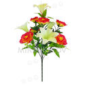 Штучні квіти Букет Троянди та Лілії, 10 голів, 680 мм
