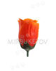 Искусственные цветы Розы бутон морковный со светлым кантом, шелк, 80 мм