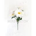 Искусственные цветы Букет Герберы, белый, 7 голов, 410 мм