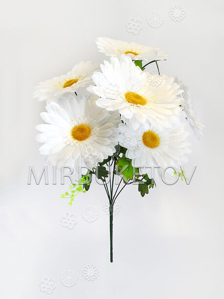 Искусственные цветы Букет Ромашки, белый, 7 голов, 500 мм