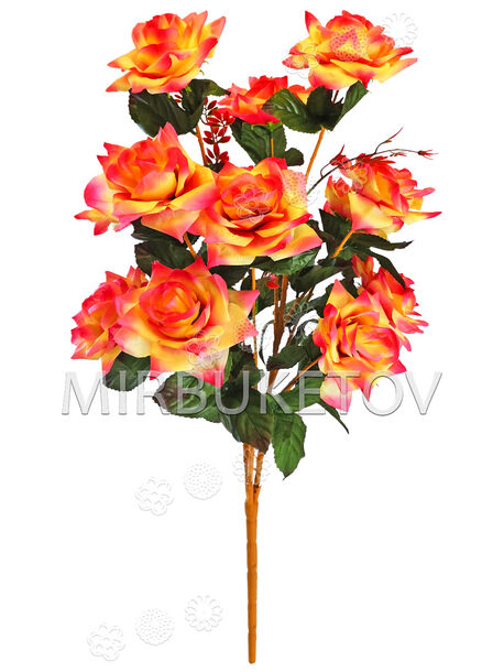 Штучні квіти Букет відкритої Троянди VIP, 13 голів ∅130 мм, висота 770 мм
