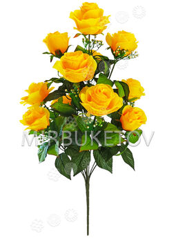 Искусственные цветы Букет Розы, 11 голов, 810 мм
