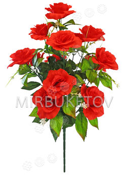 Штучні квіти Букет хвилястої Троянди VIP, 13 голів, 790 мм