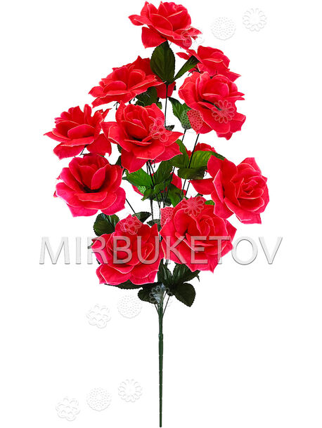 Искусственные цветы Букет Розы, 15 голов, 860 мм