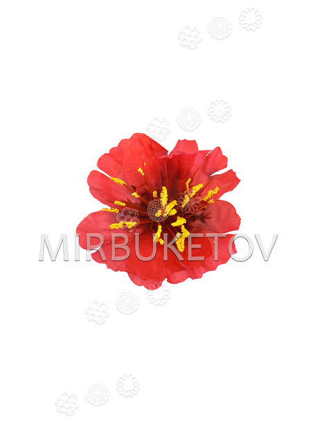 Искусственные цветы красного Мака, шелк, 70 мм