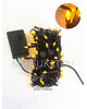 Гирлянда желтая, LED, 200 ламп "свеча", черный шнур