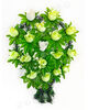 Траурный венок корзина с подставкой из 16 роз, микс, 34x57 см