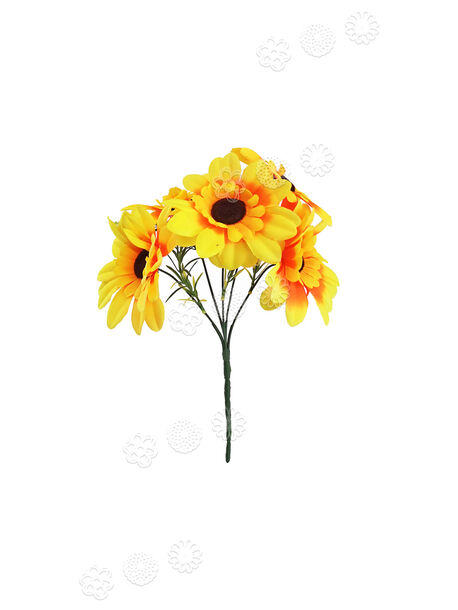 Букет штучних квітів Гербери (Соняшник), 5 головок, жовтий, 300 мм