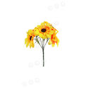 Букет искусственных цветов Герберы (Подсолнух), 5 головок, желтый, 300 мм
