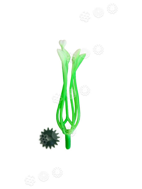 Тычинка для цветов, зеленая с белым, 75 мм