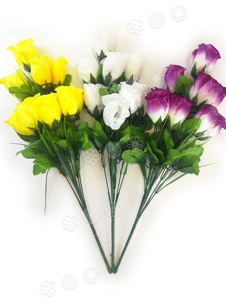 Штучні квіти Букет Троянди, 9 бутонів, мікс, 530 мм