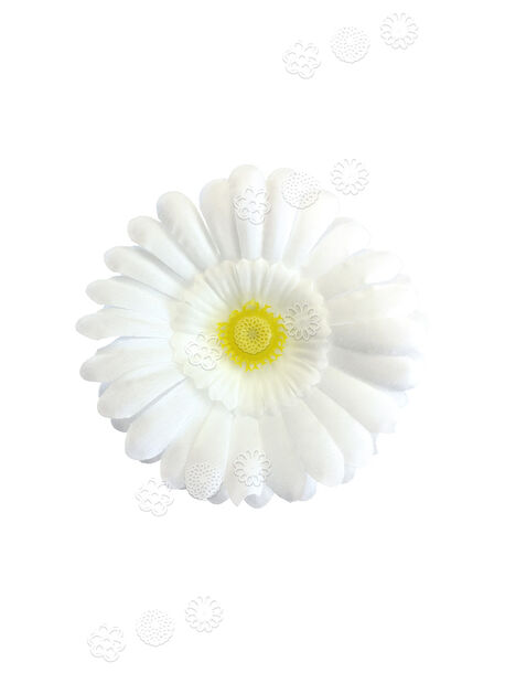 Штучні квіти Ромашки, біла, шовкова, 115 мм
