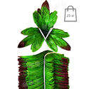 Искусственный лист подставка "Тройной пион", зеленый с коричневым краем, 150 мм, мешок 25 кг