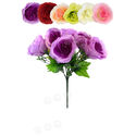 Искусственные цветы Букет Розы открытой, 9 голов, шелк, микс, 330 мм