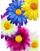 Штучні квіти Ромашки, шовк із блискітками, мікс, 120 мм