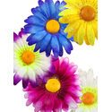 Штучні квіти Ромашки, шовк із блискітками, мікс, 120 мм