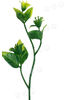 Добавка пластикова Гілка з листочками та квітками, зелена з жовтим, 120 мм