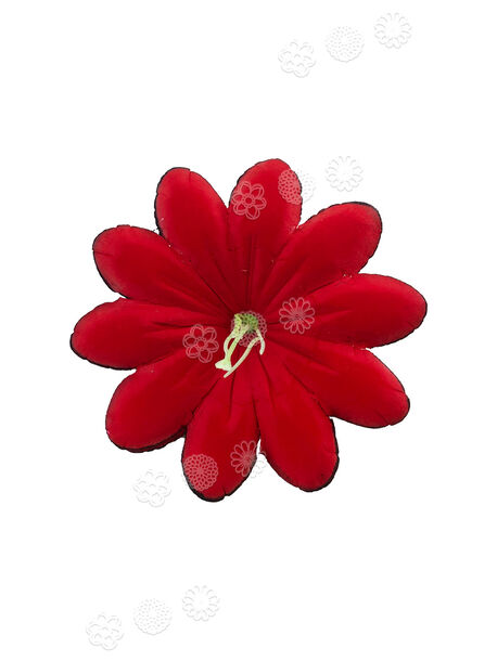 Штучні Прес квіти Піретрум з тичинкою, оксамит, червоний з чорним кантом, 140 мм