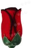 Искусственные цветы Роза бутон, бархатная фланель, красный с кантом, 70 мм