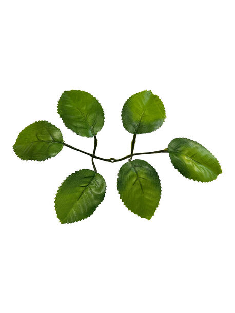 Штучний Лист під Троянду, 6 листків, зелений, 170 мм
