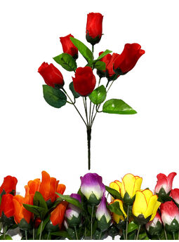Штучні квіти Букет Троянди "Харків Новий", 7 голів, 390 мм