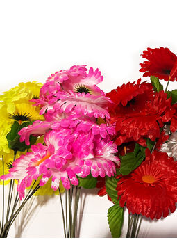 Штучні квіти Букет Гербери, 9 голів, мікс, 460 мм