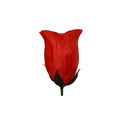 Штучні квіти Троянди бутон, 1 шар пелюсток, шовк покращений, червоний, 85 мм