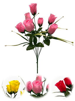 Искусственные цветы Букет Розы бутон, 7 голов, 440 мм