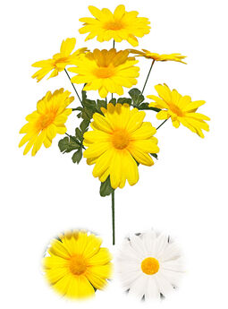 Штучні квіти Букет Ромашки, білий та жовтий, 7 голів, 500 мм