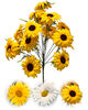 Букет искусственных цветов Герберы (Подсолнух), 18 головок, белый и желтый, 500 мм