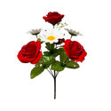 Искусственные цветы Букет Розы бархат и Ромашки, 7 голов, 500 мм