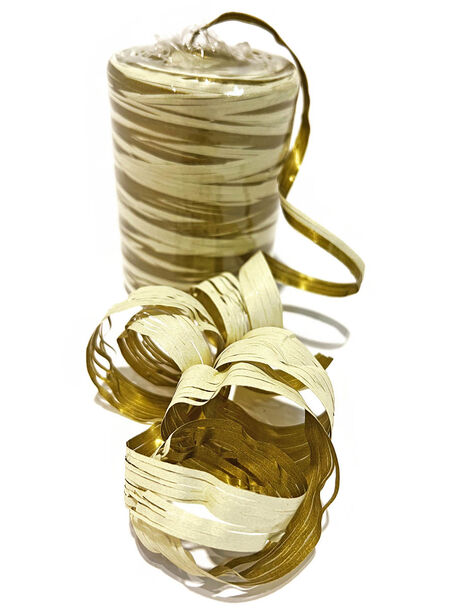 Рафия золотисто-белая, 15 мм, 200 м *Plastiflora