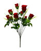 Штучні квіти Букет Троянди у бутонах, оксамит, 9 голів, 600 мм