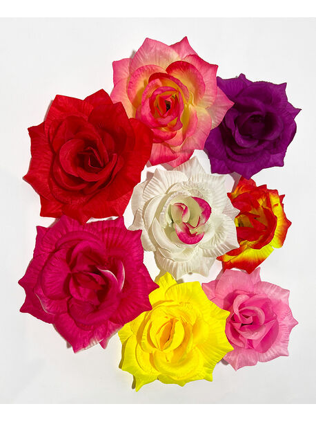 Штучні квіти Троянди з листком, шовк, 8 кольорів, 150 мм