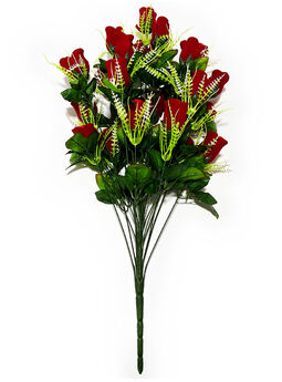 Искусственные цветы Букет бархатной Розы VIP, 24 головы, 790 мм