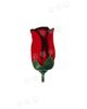 Штучні квіти Троянда бутон, оксамитова фланель, червоний з кантом, 70 мм