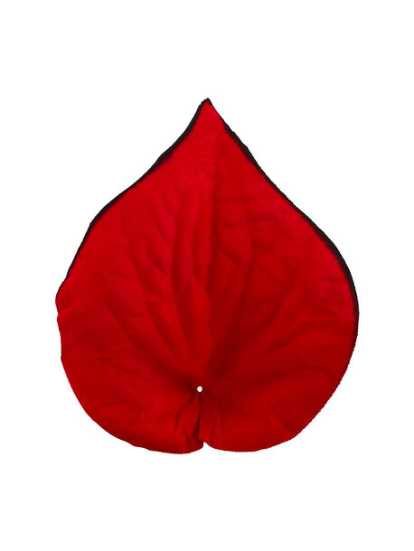 Искусственные цветы Калла без тычинки, красная с черным кантом, бархат, 130x145 мм