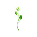 Добавка пластикова Гілка з листочками та квітками, зелена з білим, 120 мм