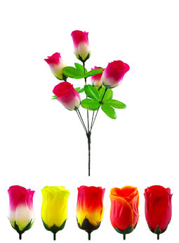 Искусственные цветы Букет розы "Киев Новый", 5 голов, 370 мм