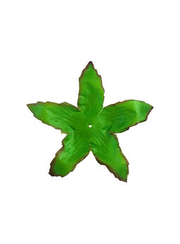 Искусственный лист подставка "Звезда", зеленый с кантом, 110 мм