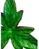 Штучний лист підставка потрійний півонія, зелений з коричневим кантом, 190 мм
