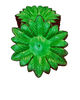 Штучний лист підставка Сніжинка, зелений з коричневим кантом, 160 мм
