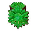 Штучний лист підставка Сніжинка, зелений з коричневим кантом, 160 мм