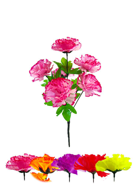Искусственные цветы Букет Гвоздики, 6 голов, микс, 350 мм