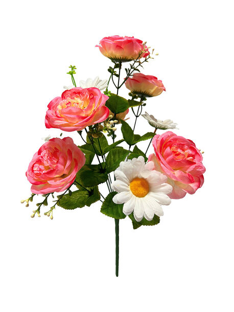 Искусственные цветы Букет Пионов и Ромашки, 11 голов, 520 мм